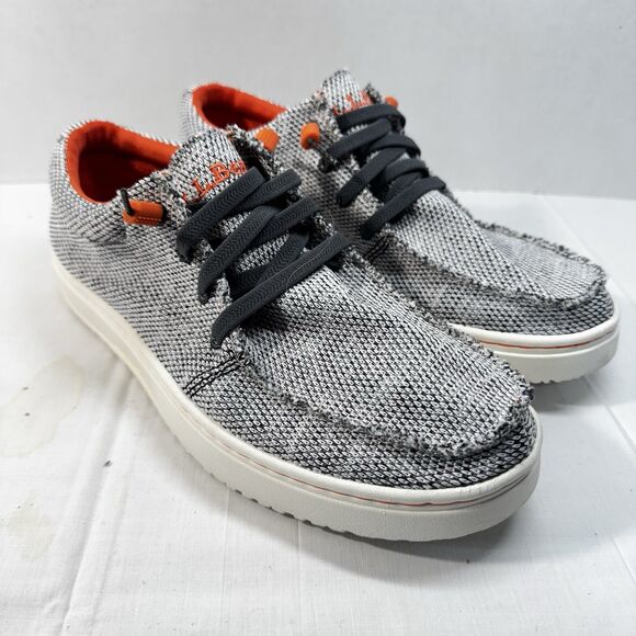 LL Bean Men's Higgins Beach 4-Eye Slip-On Shoes Size 8 Medium Gray Comfort Beach - Picture 1 of 13